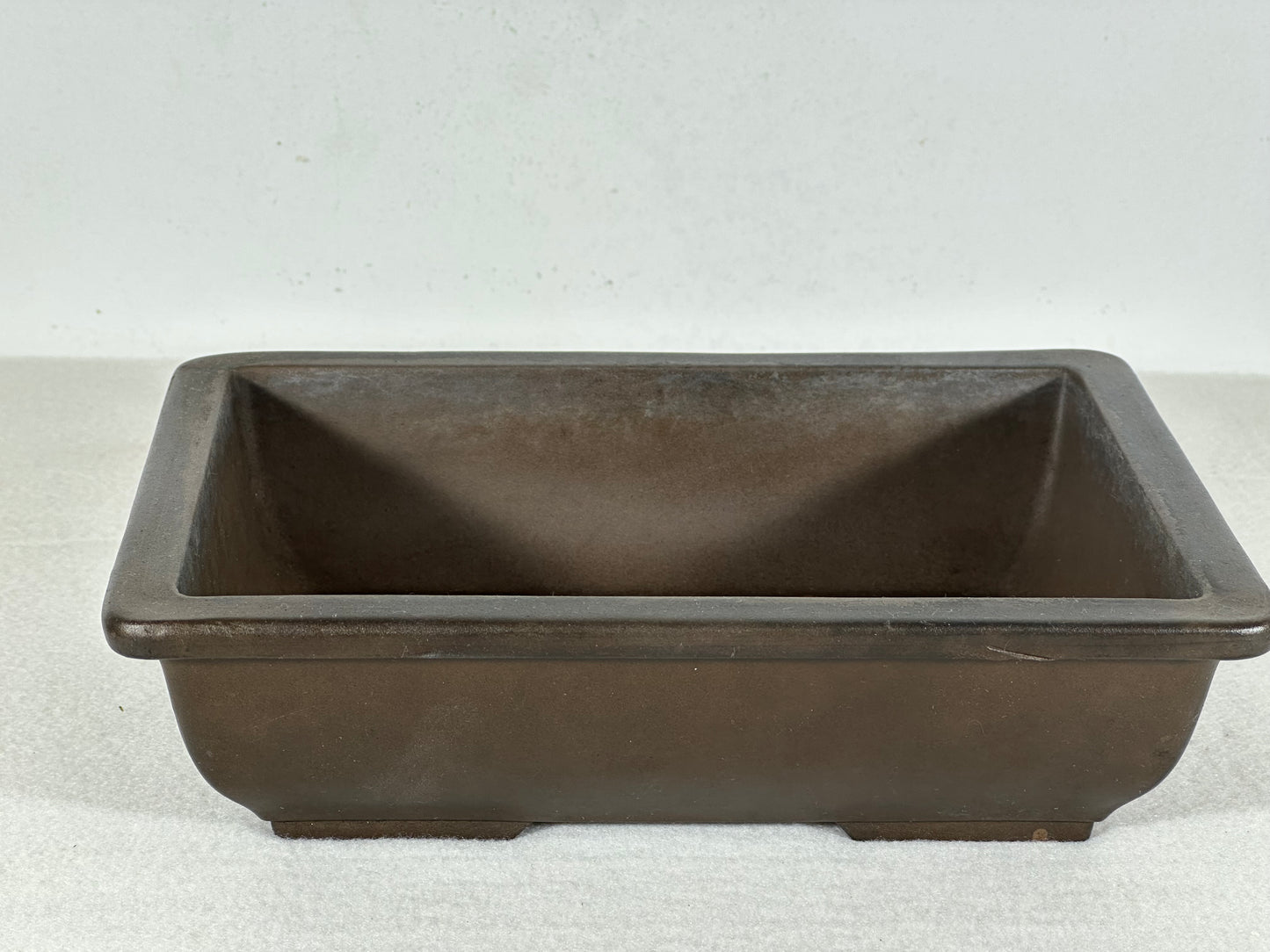 Preowned Japanese Tokoname Unglazed Rectangular Bonsai Pot - 8.25” By 6”
