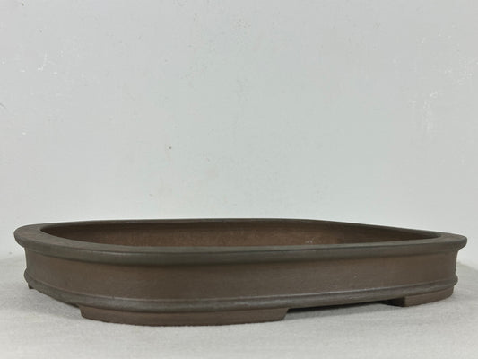 Preowned Japanese Tokoname Unglazed Rectangular Shallow Bonsai Pot Seizan - 12.25” By 9”