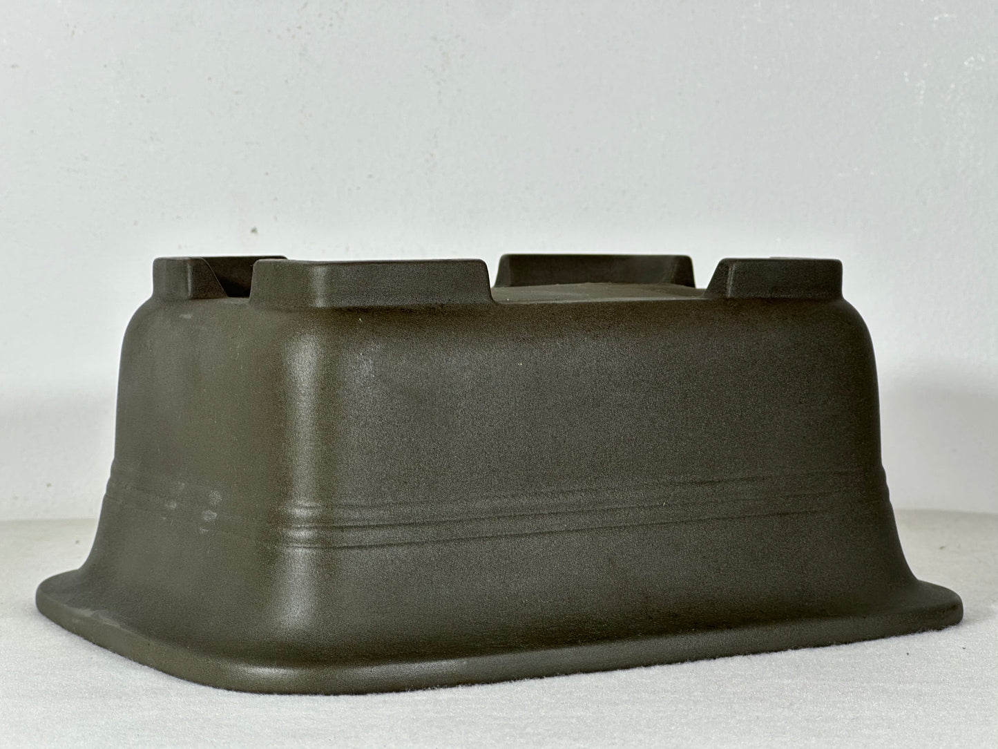 Preowned Japanese Tokoname Unglazed Rectangular Bonsai Pot - 9” By 7.5”