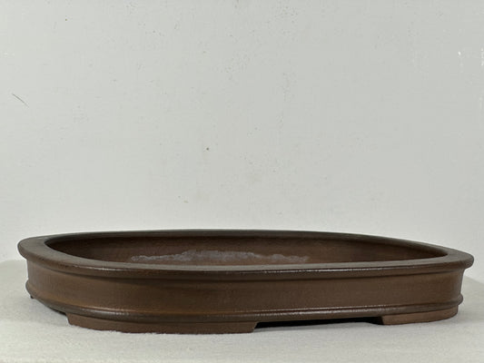Preowned Japanese Tokoname Unglazed Rectangular Shallow Bonsai Pot Seizan - 12.25” By 9.25”