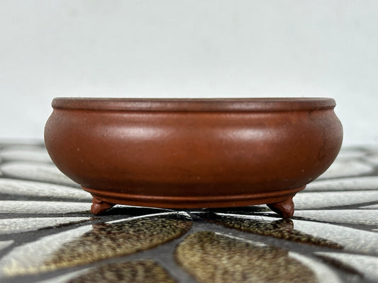 Preowned Japanese Tokoname Unglazed Round Bonsai Pot Deiju - 2.5” By 1”