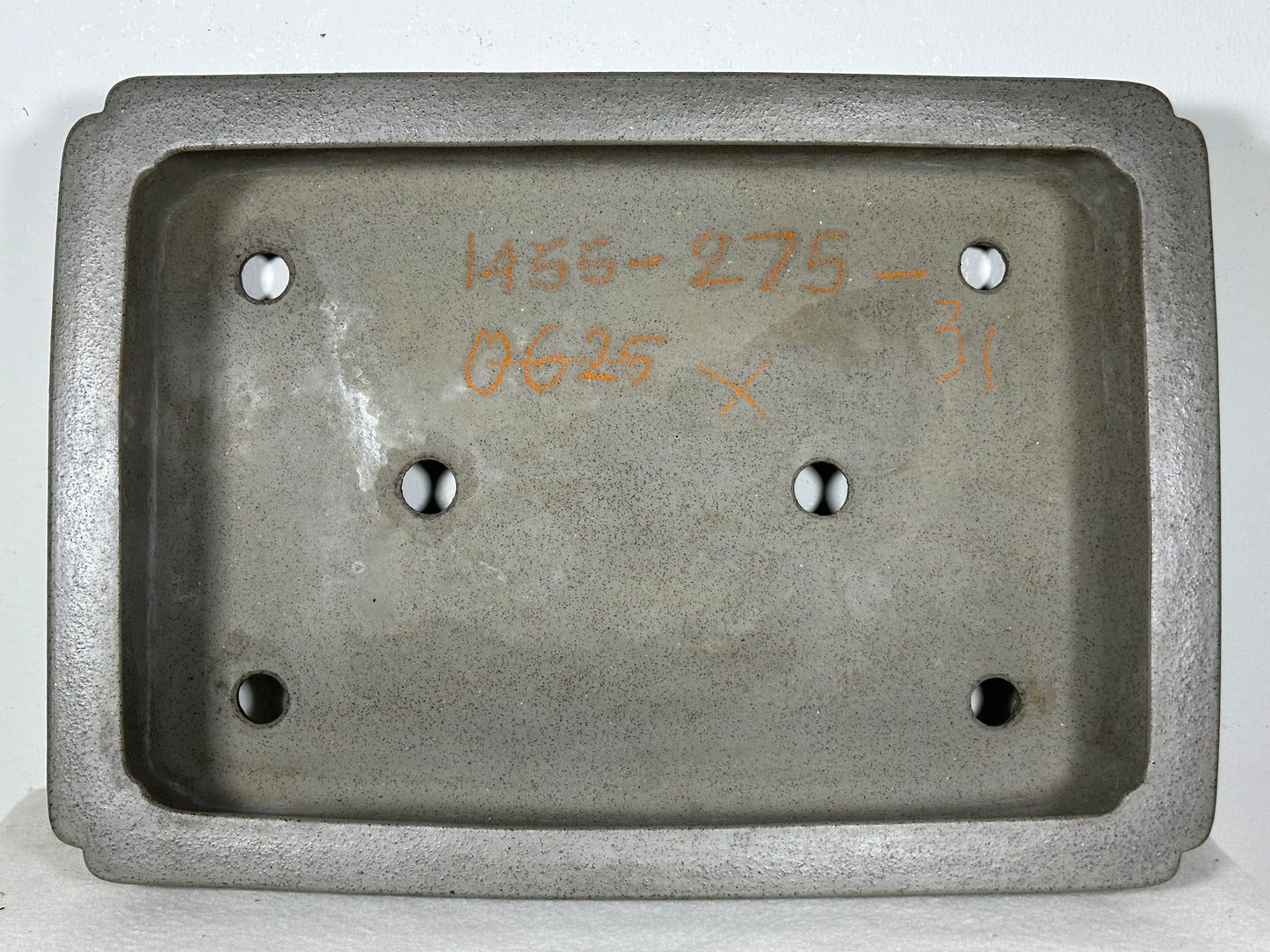 Preowned Japanese Tokoname Unglazed Rectangular Bonsai Pot Seizan - 13.75” By 9.75”