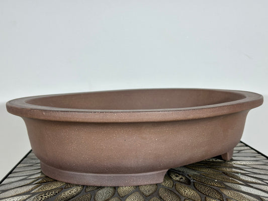 NEW Japanese Tokoname Unglazed Oval Bonsai Pot SANPOU - 16.75” By 13.5”