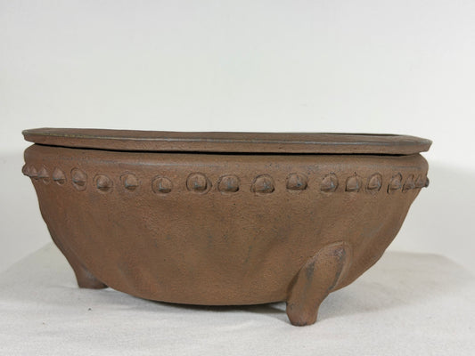 Preowned Japanese Tokoname Unglazed Round Exhibit Quality Bonsai Pot Senshu - 11.75” By 5”