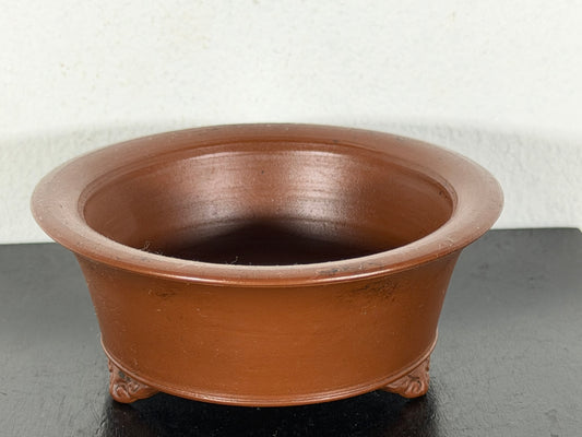 New Japanese Tokoname Unglazed Round Bonsai Pot Bigei - 3.75” By 1.5”