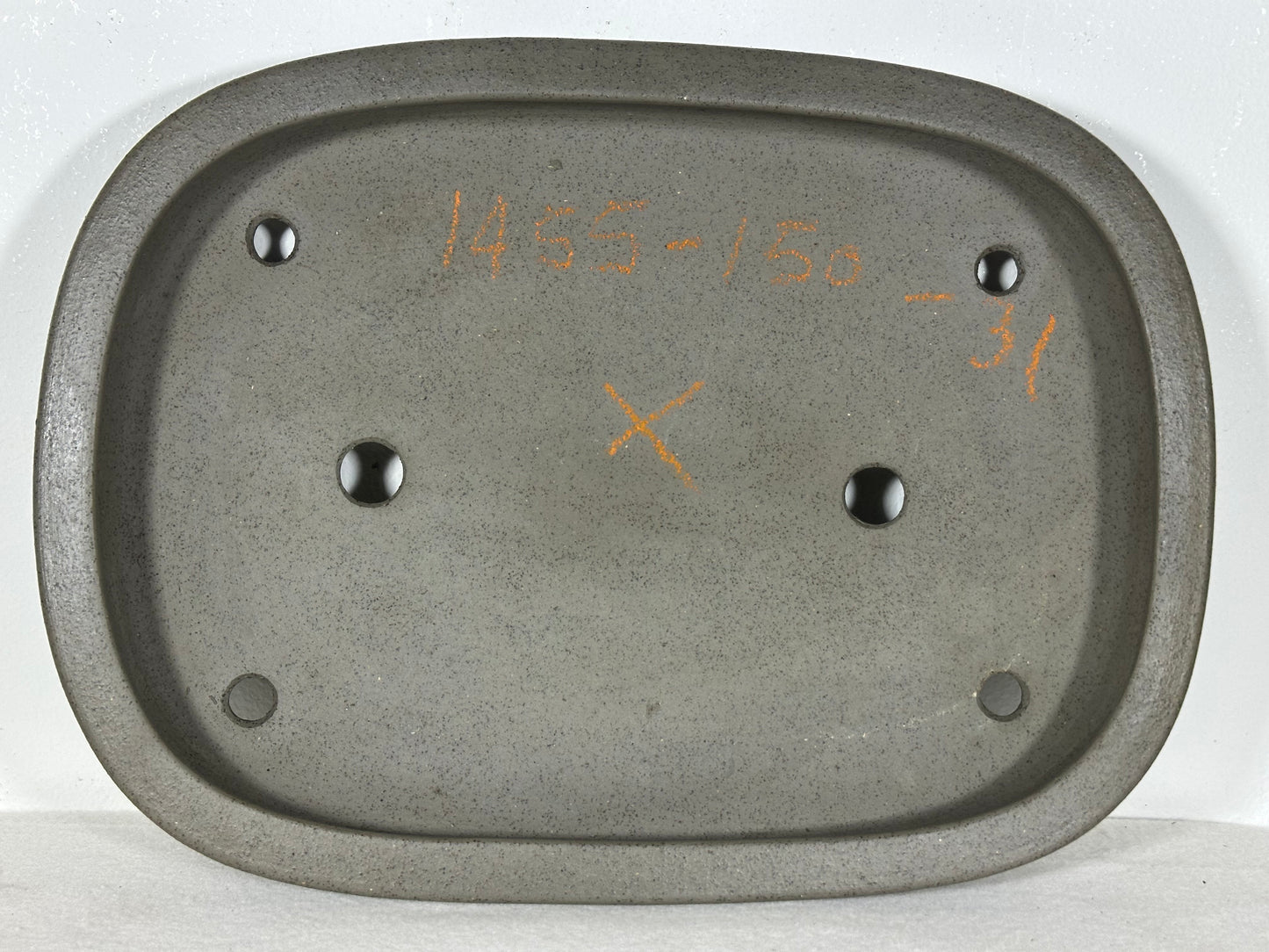 Preowned Japanese Tokoname Unglazed Rectangular Shallow Bonsai Pot Seizan - 12.25” By 9”
