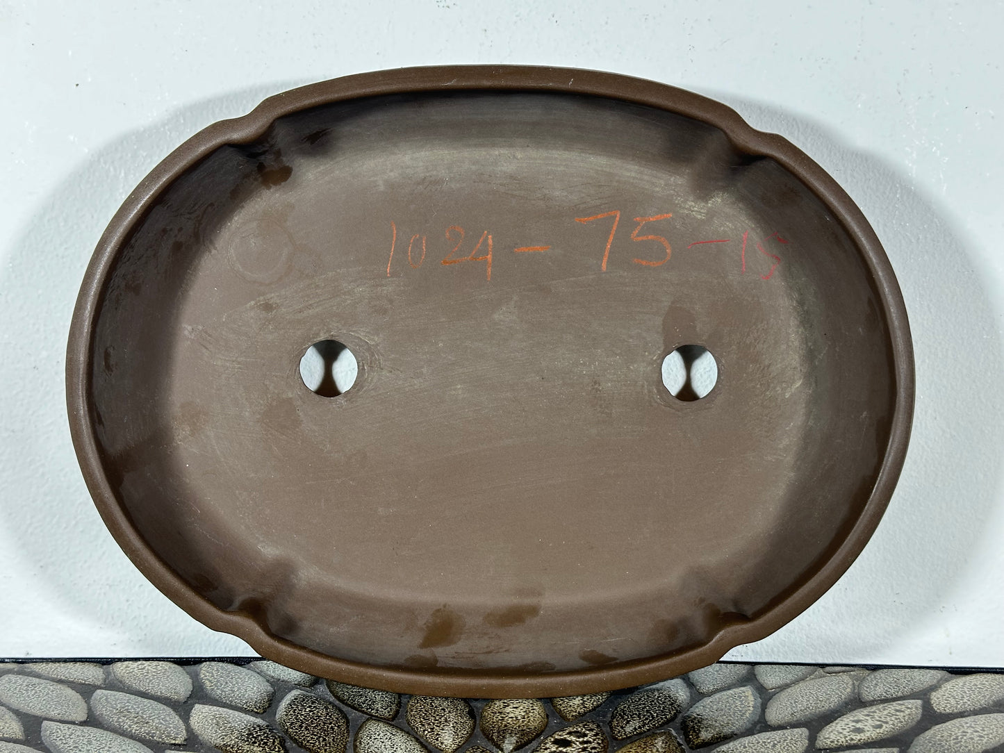 Preowned Japanese Tokoname Unglazed Shallow Oval Bonsai Pot - 11.75” By 8.75”