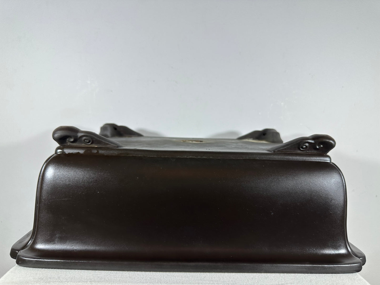 Preowned Japanese Tokoname Unglazed Rectangular Bonsai Pot Kaiyou - 18.5” By 14”