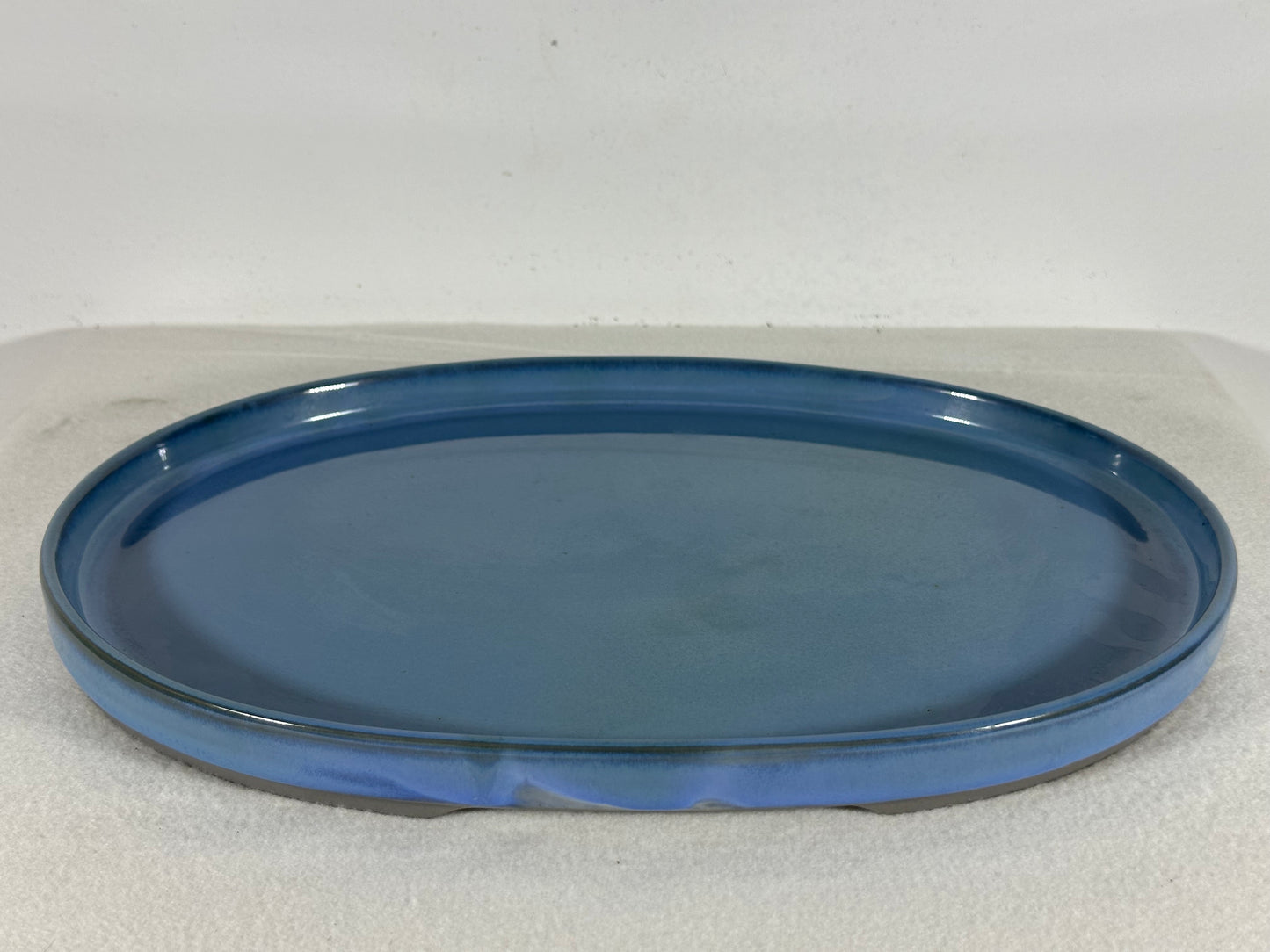New Japanese Glazed Suiban for Suiseki Bonsai Harumatsu - 12.5” By 9”