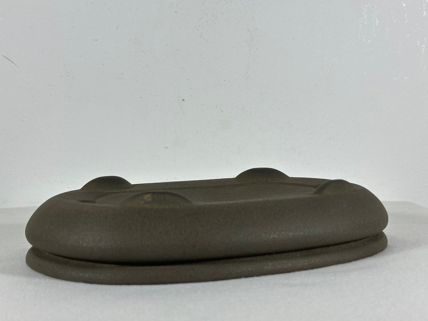 Preowned Vintage Japanese Tokoname Unglazed Bag Style Bonsai Pot Yamaaki - 9.5” By 6.25”