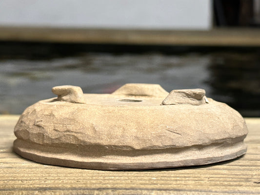 Preowned Japanese Pot has Stamps - 4.5” By 1.5”