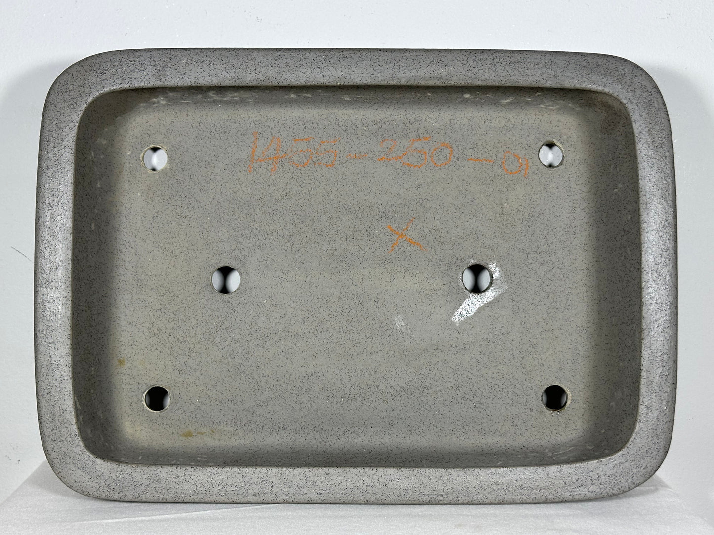 Preowned Japanese Tokoname Unglazed Rectangular Bonsai Pot Seizan - 15” By 10.75”