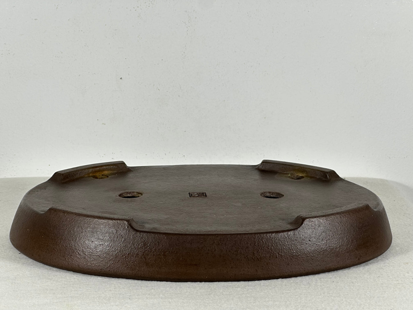 Preowned Japanese Tokoname Unglazed Oval Shallow Bonsai Pot Seizan - 12.5” By 9”