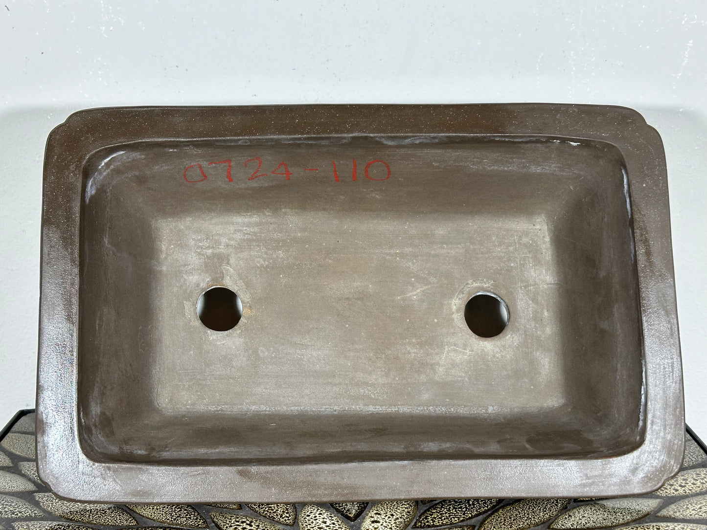 Preowned Japanese Tokoname Unglazed Rectangular Bonsai Pot - 13.75” By 8”