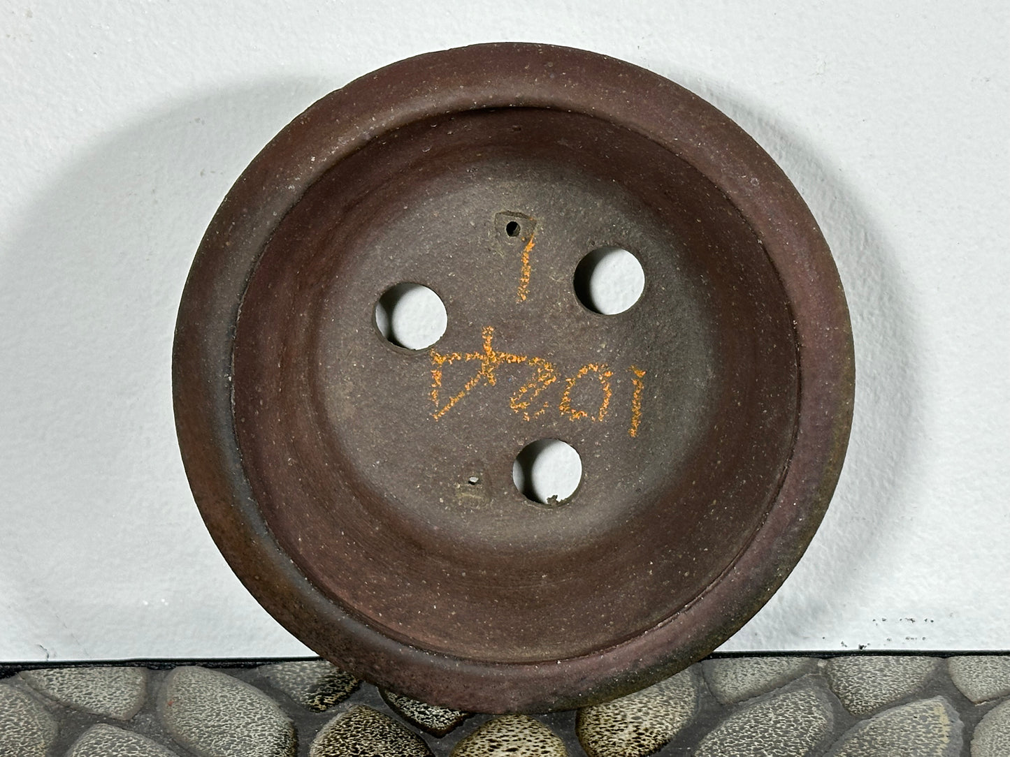 New Japanese Tokoname Unglazed Round Bonsai Pot Katu - 5.25” By 2”