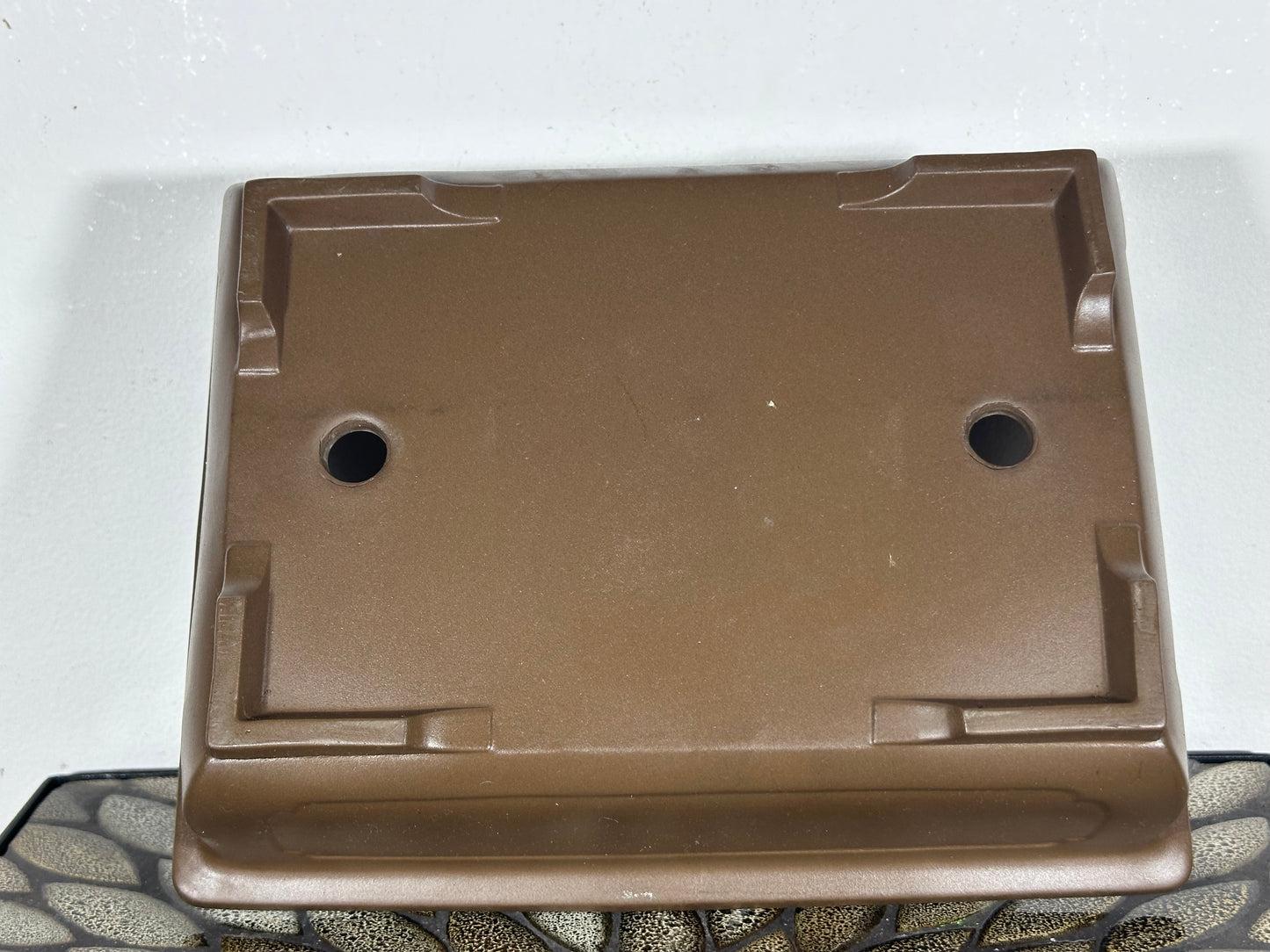 Preowned Japanese Tokoname Unglazed Rectangular Bonsai Pot - 11” By 8.5”