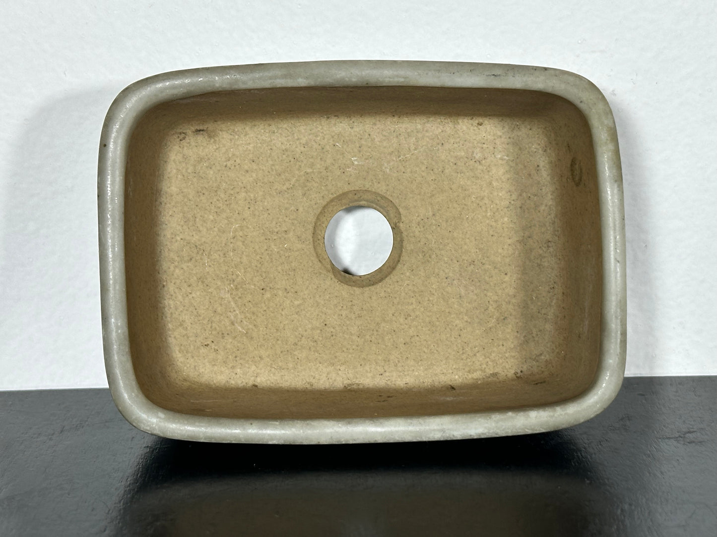 Preowned Japanese Tokoname Rectangular Bonsai Pot Marutou - 3 1/8” By 2 5/8”