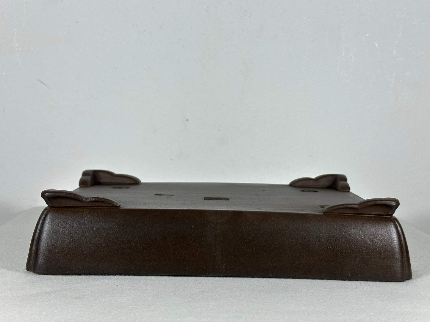 Preowned Japanese Tokoname Unglazed Shallow Rectangular Bonsai Pot - 10.75” By 7.75”