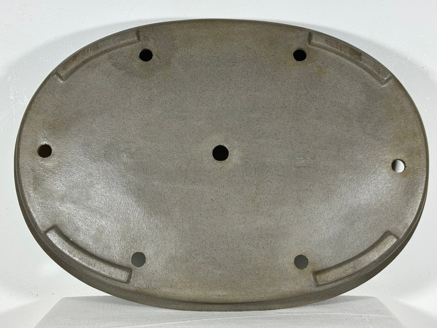 Preowned Japanese Tokoname Unglazed Oval Shallow Bonsai Pot Seizan - 20.5” By 14.75”