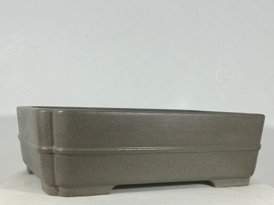 Preowned Japanese Tokoname Unglazed Rectangular Bonsai Pot Seizan - 14.75” By 10.75”