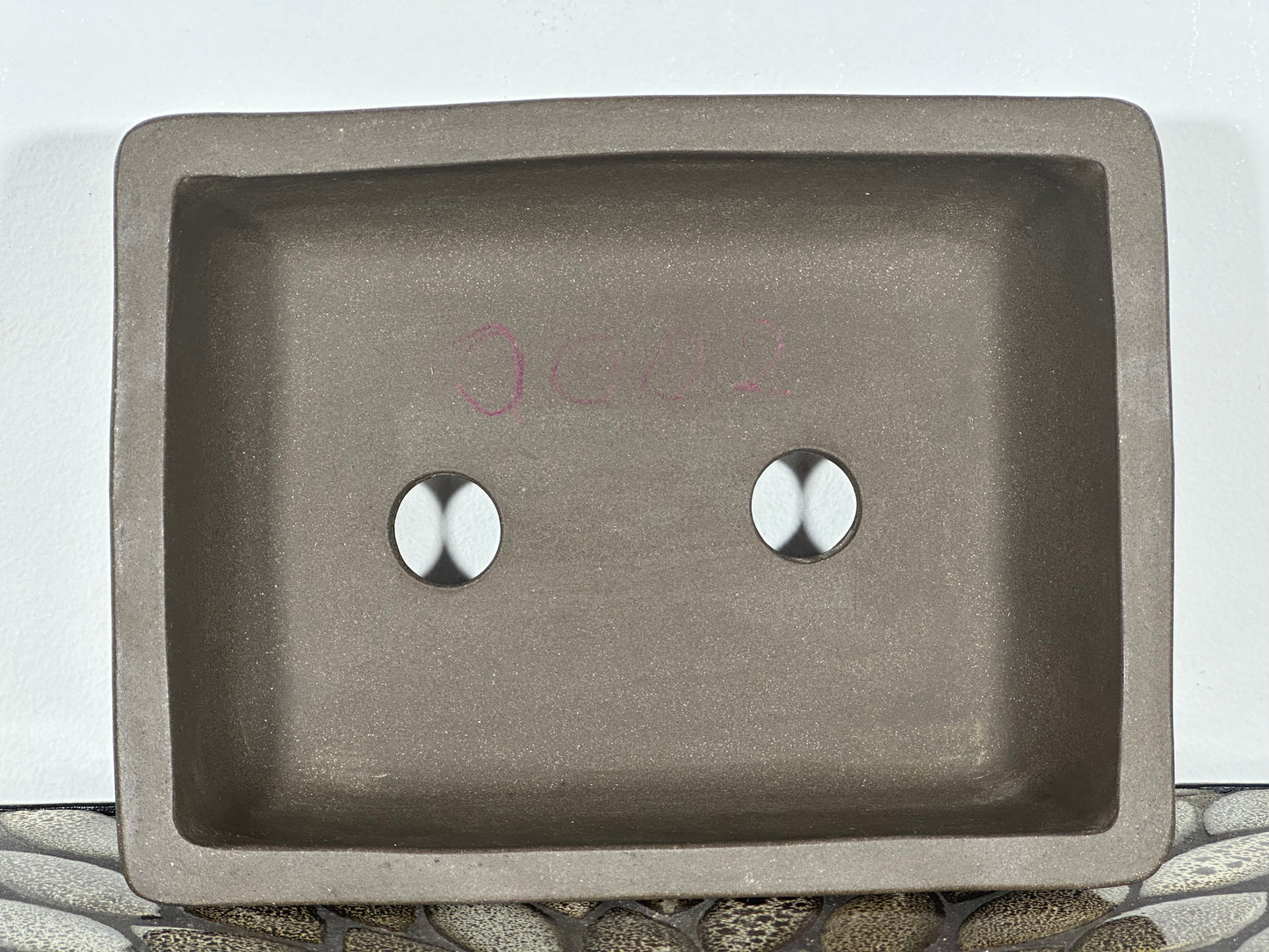 Preowned China Rectangular Bonsai Pot has Stamp - 8.75” By 6 5/8”