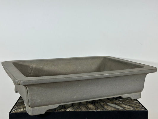 New Japanese Tokoname Unglazed Rectangular Bonsai Pot Kisen - 19” By 14.75”