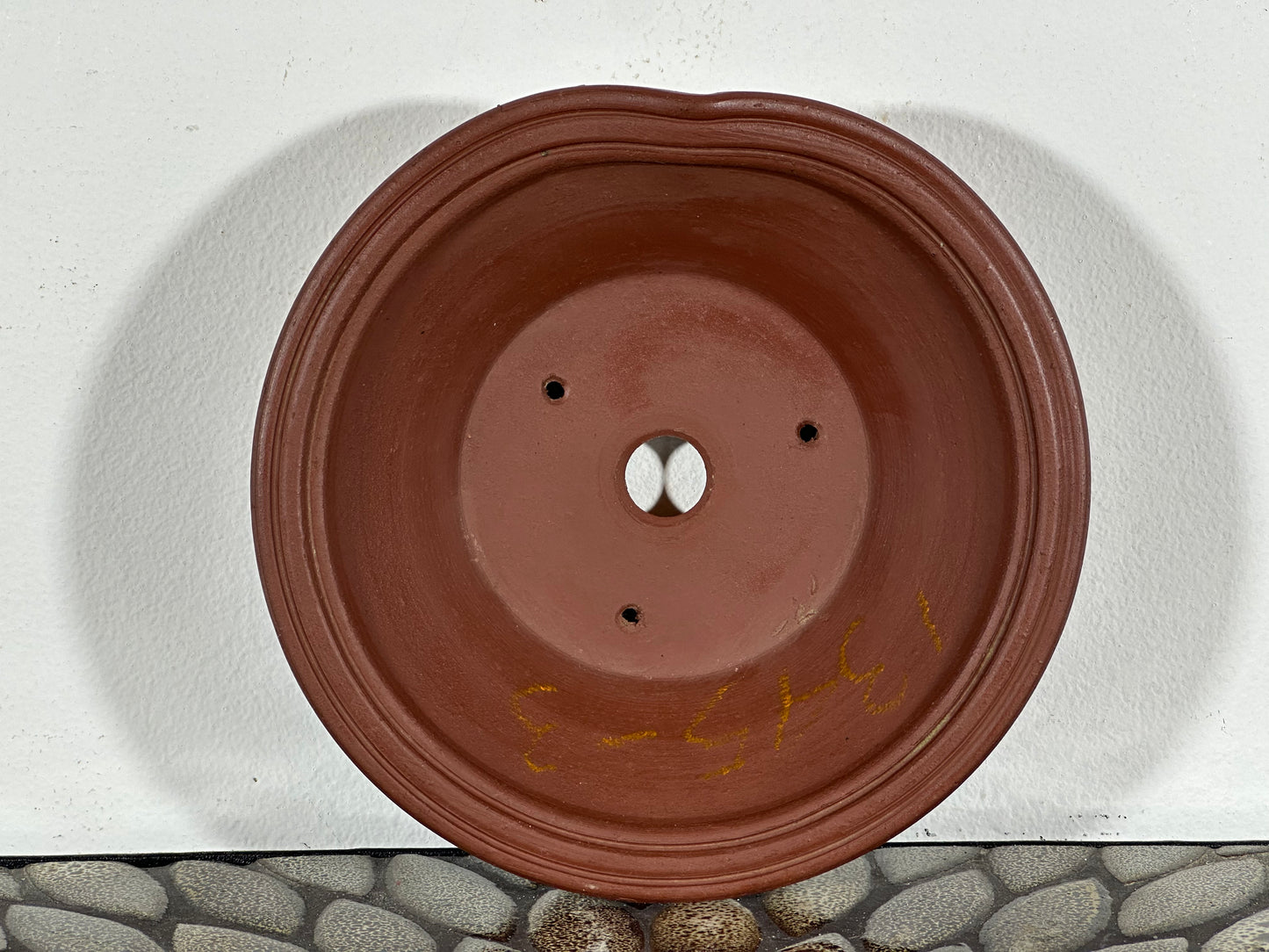 New Japanese Tokoname Unglazed Round Bonsai Pot Bigei - 7 1/8” By 1 7/8”