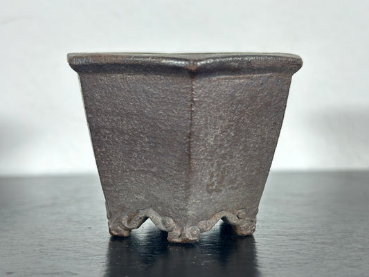 Preowned Vintage Japanese Tokoname Mame Cascade Bonsai Pot Sekishin - 2 1/8” By 1 7/8”