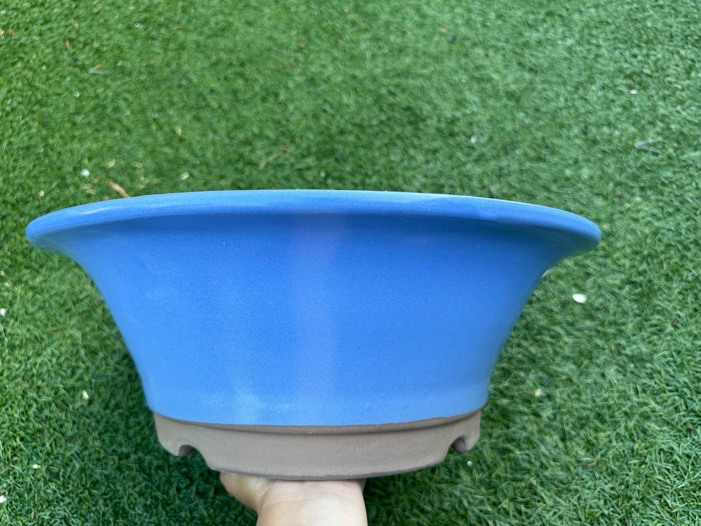 Preowned Japanese Tokoname Round Bonsai Pot - 15.75” By 5.75”