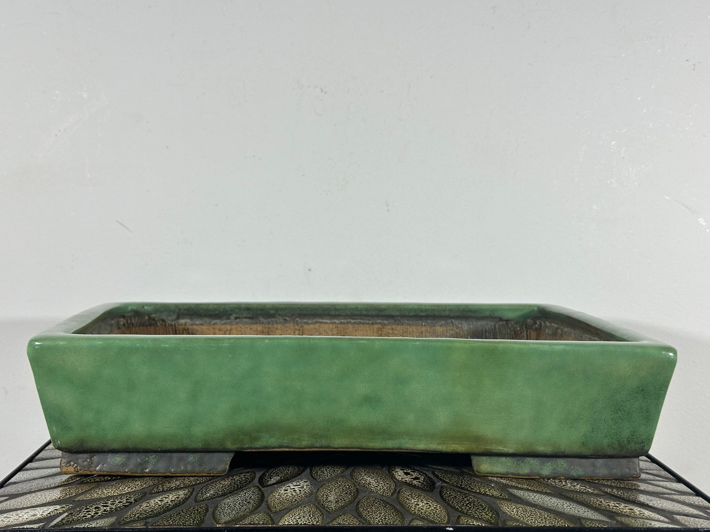 Preowned Vintage Japanese Tokoname Rectangular Bonsai Pot Syuhou - 15” By 10.25”