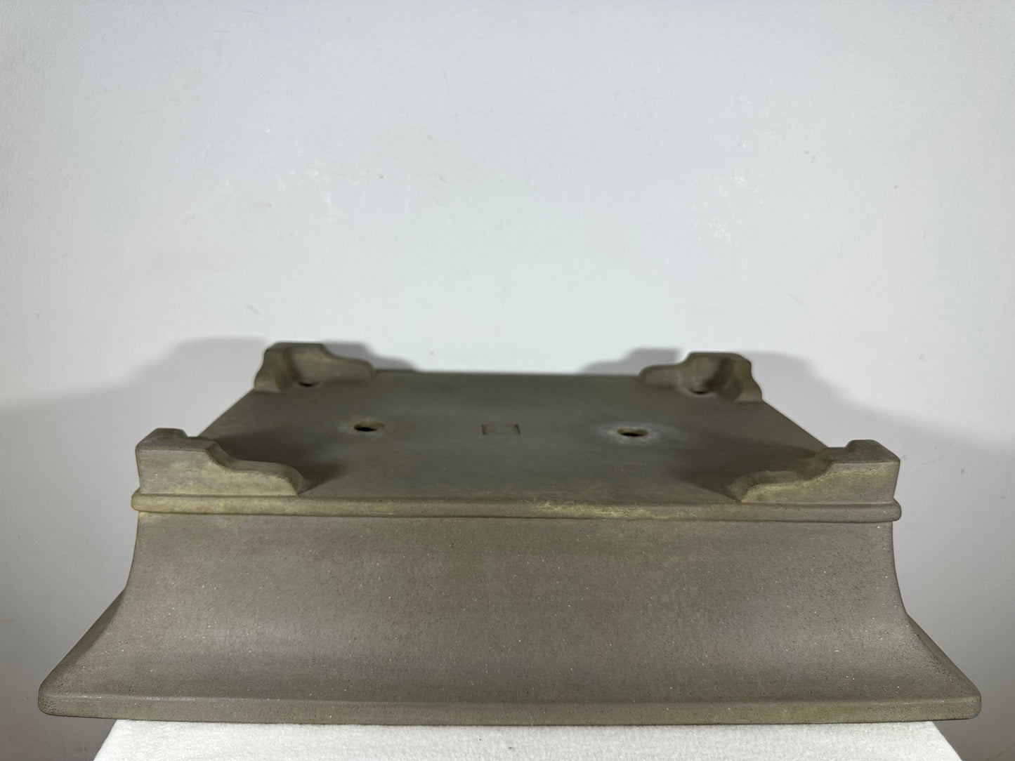 Preowned Japanese Tokoname Unglazed Rectangular Bonsai Pot Seizan - 19.5” By 14.25”
