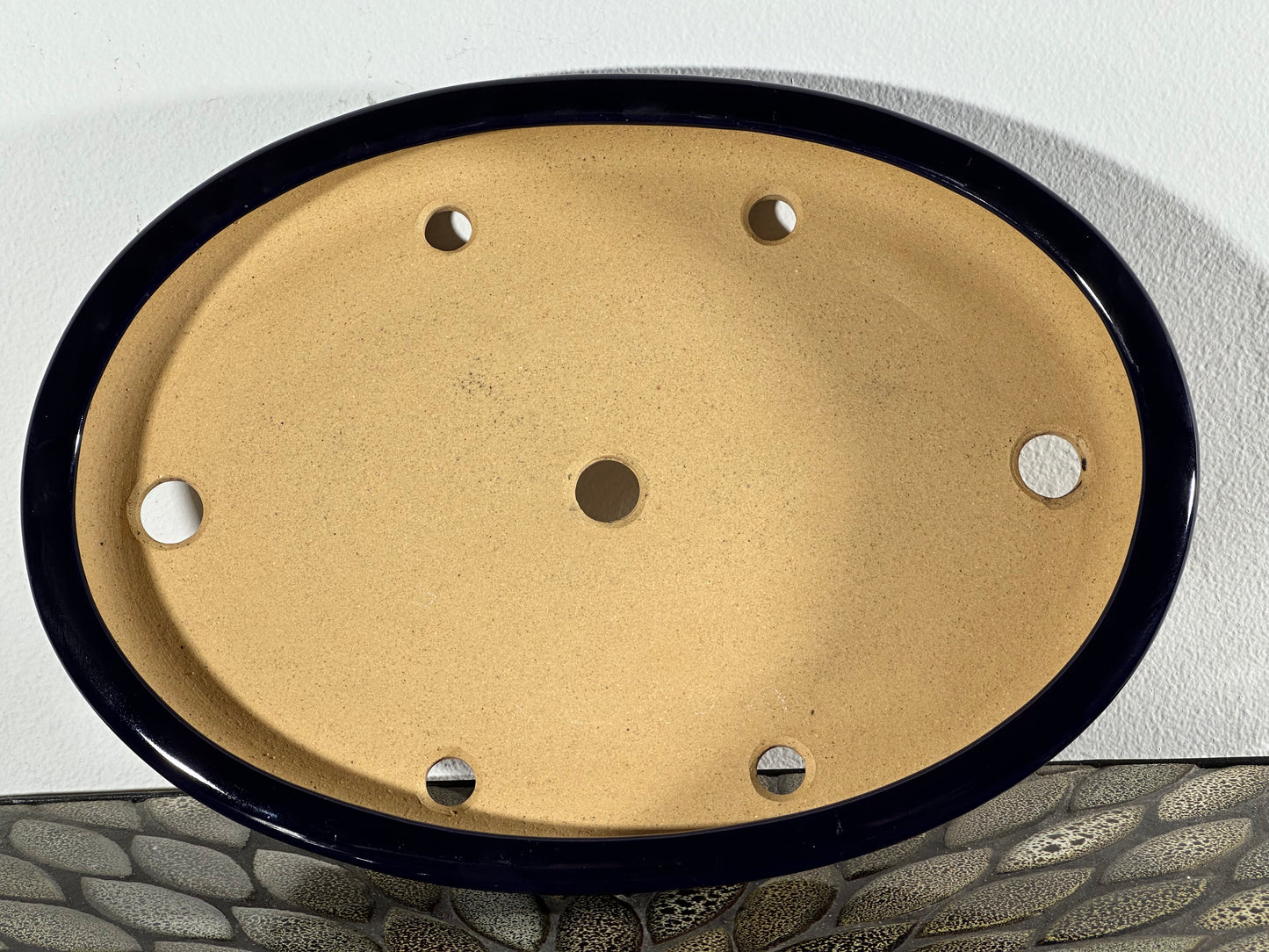 NEW Japanese Tokoname Glazed Oval Bonsai Pot REIHO - 12.75” By 9 1/8”