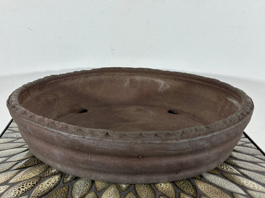 Preowned Japanese Tokoname Unglazed Nanban Hand Made Bonsai Pot Ryugaku - 14 5/8” By 3.25”