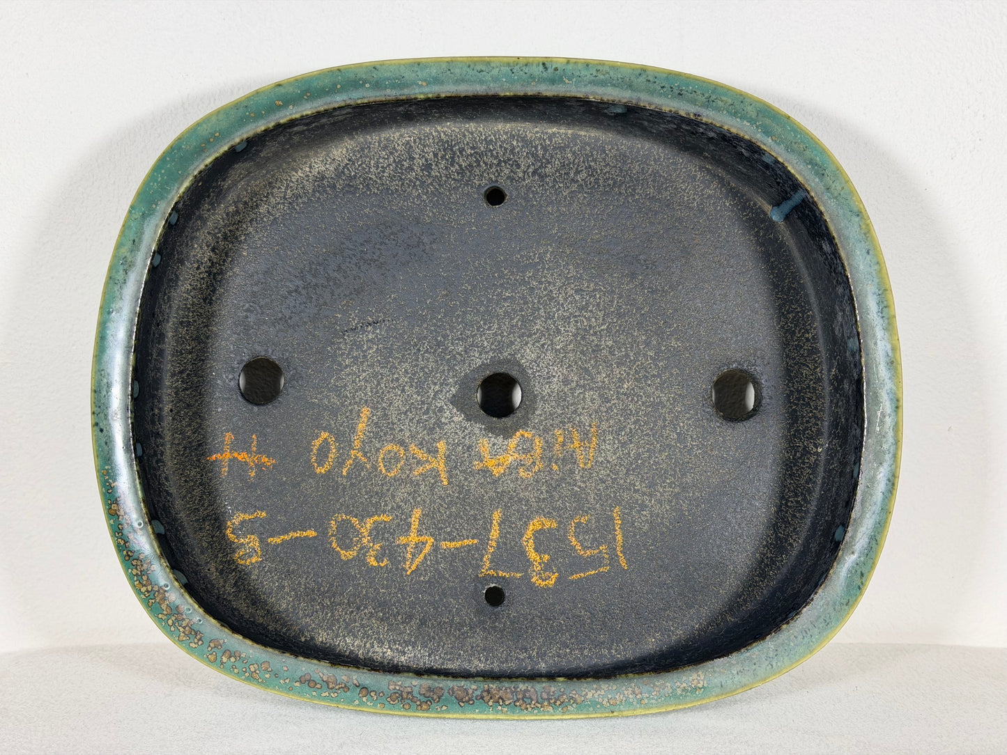 Preowned Japanese Tokoname Rectangular Bonsai Pot Aiba Koyo - 11” By 9”