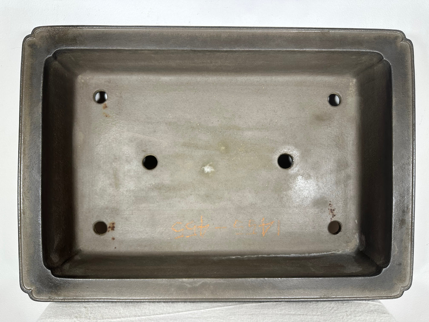 Preowned Japanese Tokoname Unglazed Rectangular Bonsai Pot Seizan - 19.5” By 13.5”