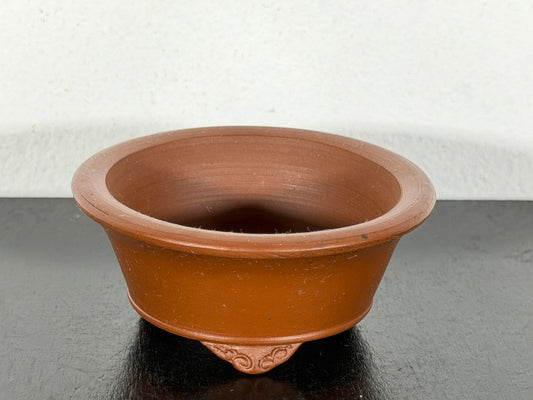 New Japanese Tokoname Unglazed Round Bonsai Pot Bigei - 2.75” By 1.25”