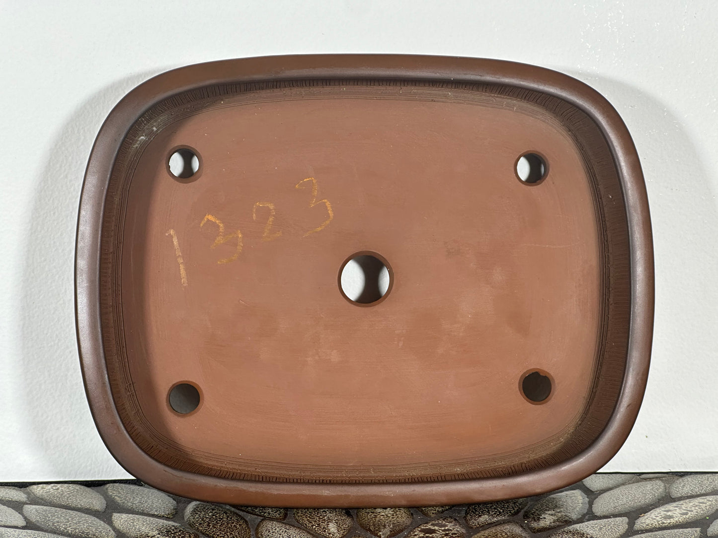 Preowned Japanese Tokoname Unglazed Rectangular Bonsai Pot Hokido - 9.5” By 7.5”