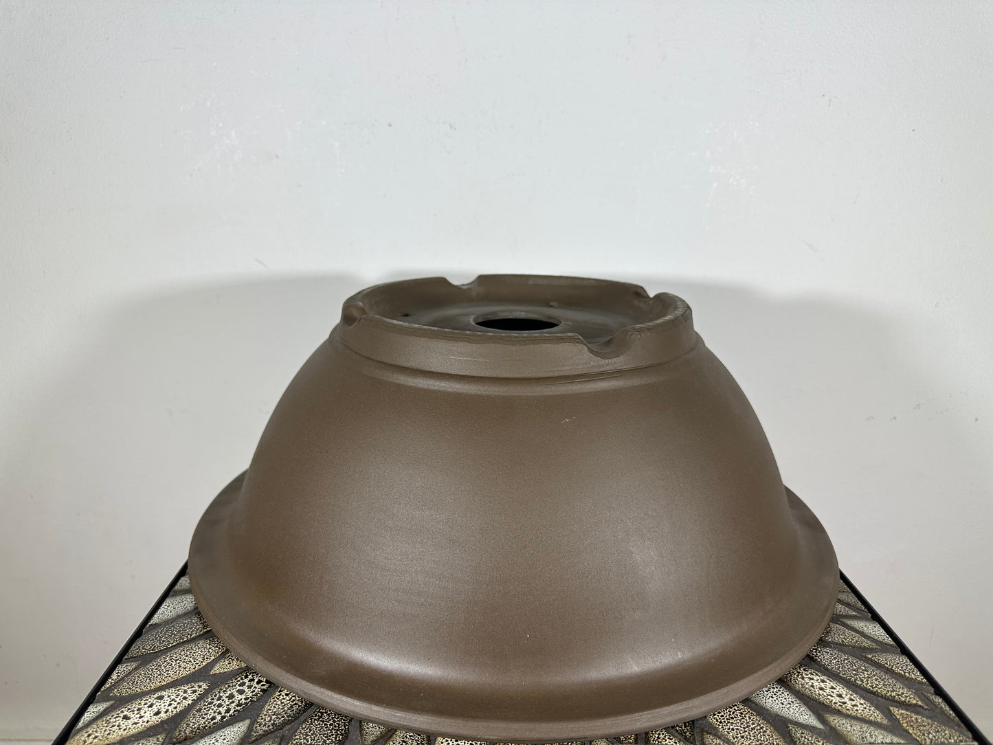 Preowned Japanese Tokoname Unglazed Round Bonsai Pot - 16.5” By 6”