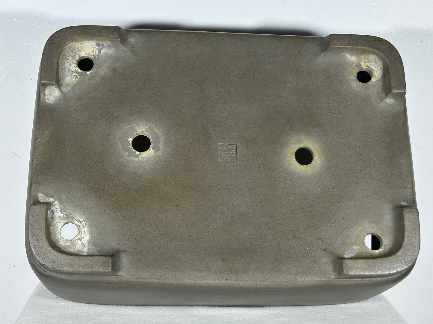 Preowned Japanese Tokoname Unglazed Rectangular Bonsai Pot Seizan - 16.5” By 11.75”