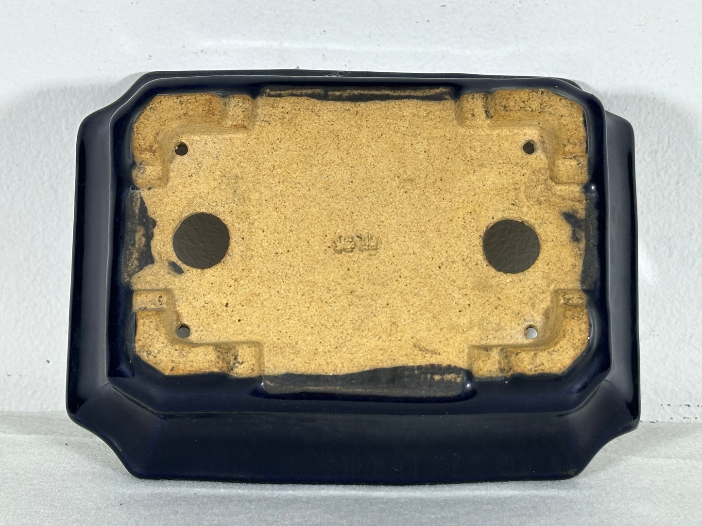 Preowned Japanese Tokoname Glazed Rectangular Bonsai Pot Hatutori - 6.25” By 4.75”