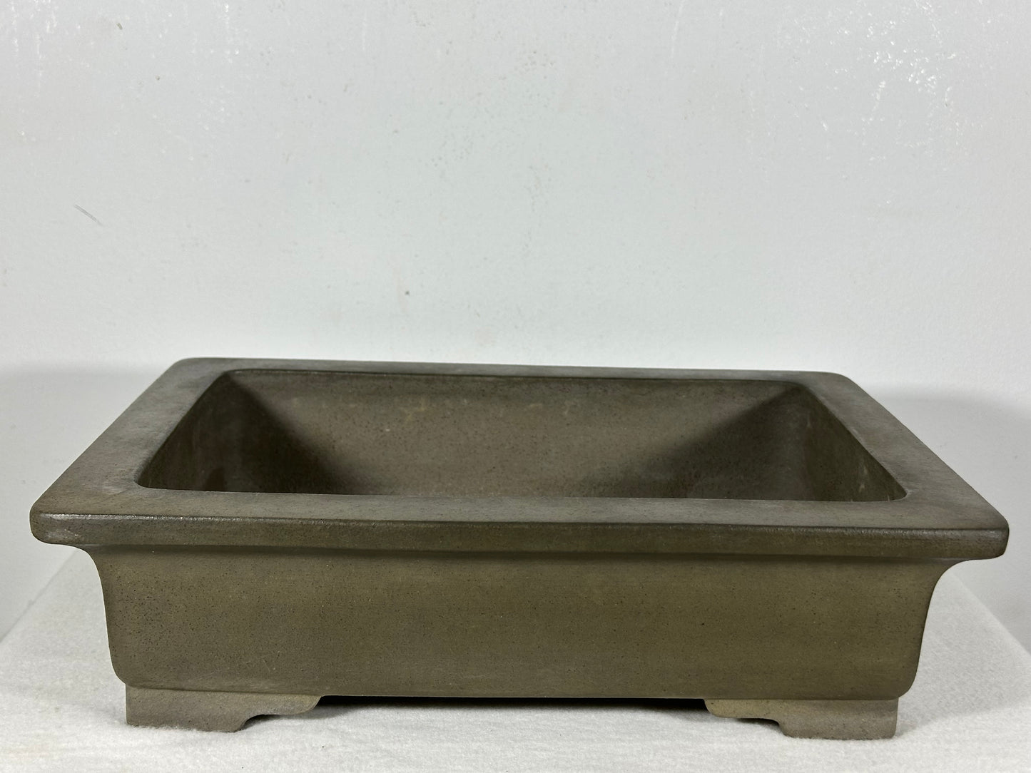 Preowned Japanese Tokoname Unglazed Rectangular Bonsai Pot Seizan - 12.75” By 9.5”
