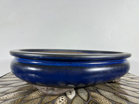 Preowned Japanese Tokoname Bag Style Bonsai Pot with Patina - 12.5” By 9.25”