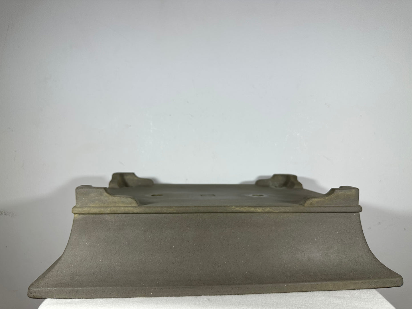 Preowned Japanese Tokoname Unglazed Rectangular Bonsai Pot Seizan - 19.5” By 14.25”