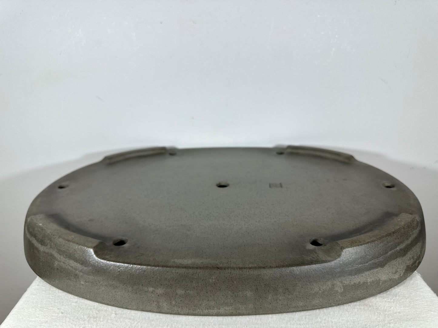 Preowned Japanese Tokoname Unglazed Oval Shallow Bonsai Pot Seizan - 20.75” By 14.75”