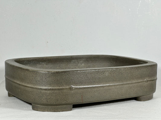 Preowned Japanese Tokoname Unglazed Rectangular Bonsai Pot Seizan - 12.5” By 9.25”