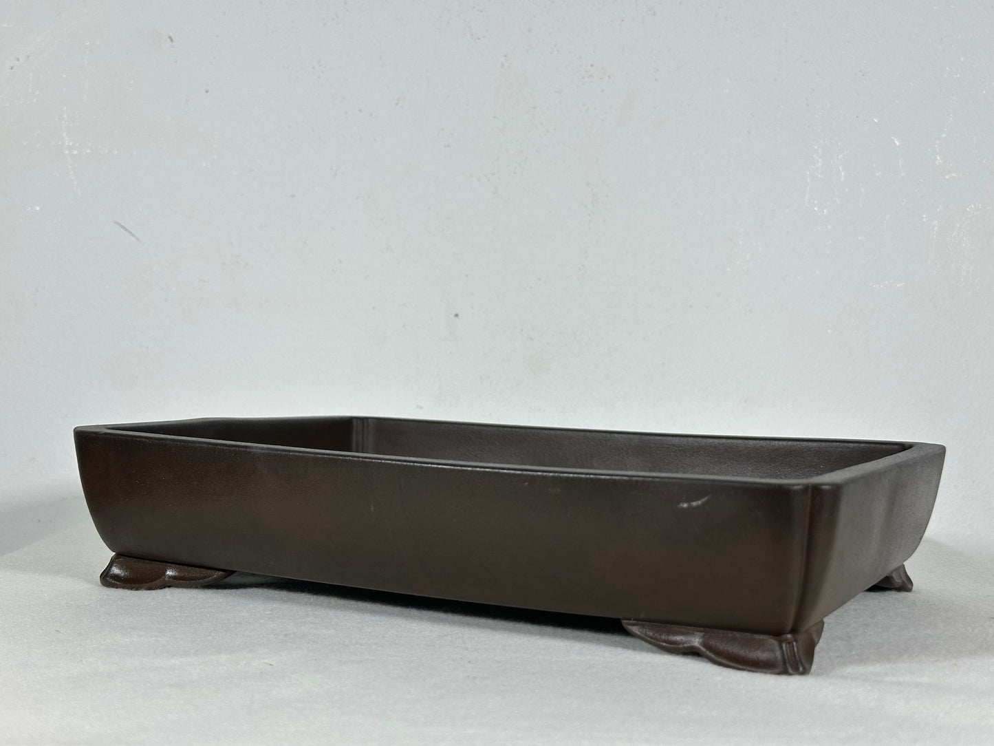 Preowned Japanese Tokoname Unglazed Shallow Rectangular Bonsai Pot - 10.75” By 7.75”