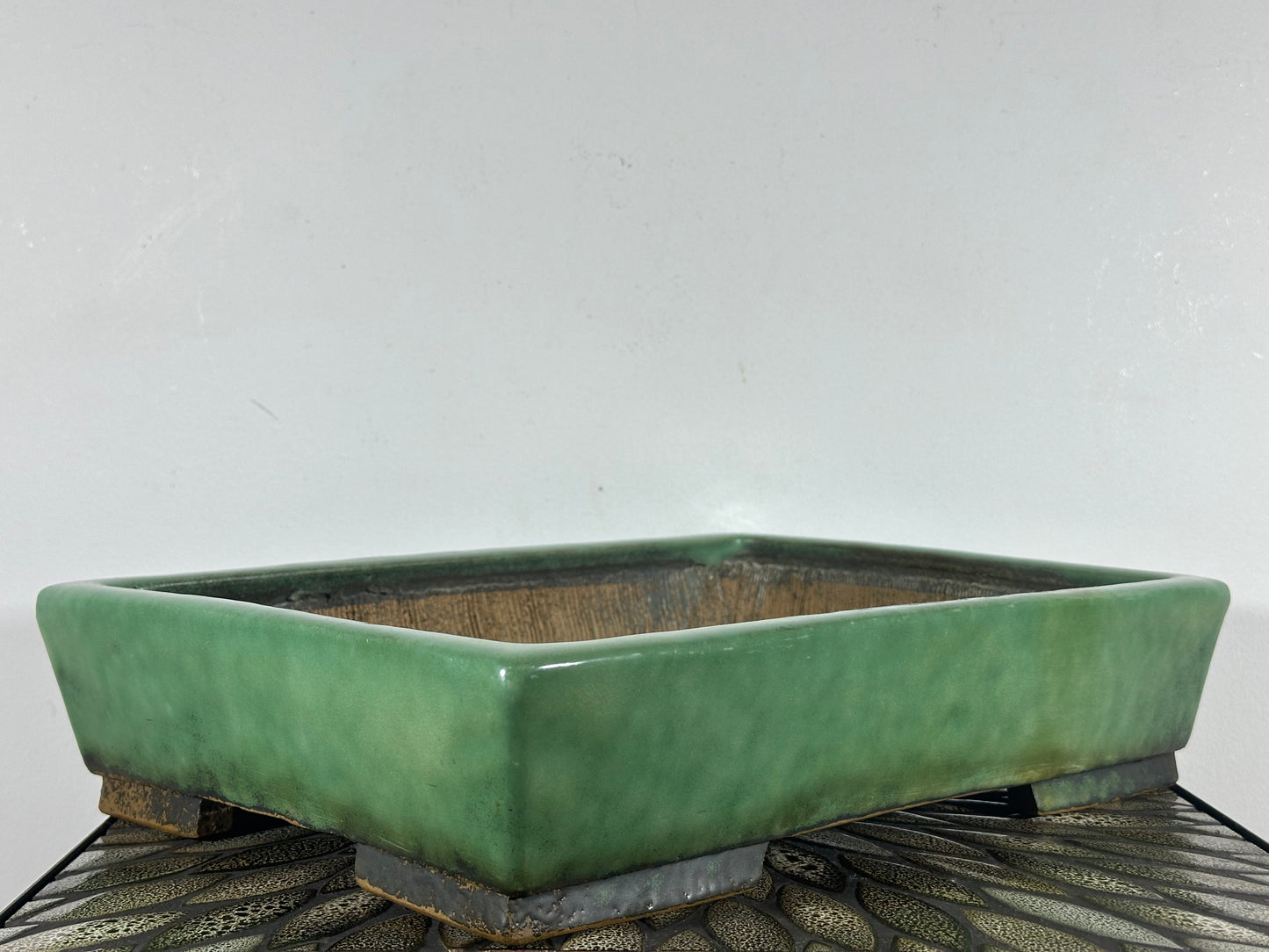 Preowned Vintage Japanese Tokoname Rectangular Bonsai Pot Syuhou - 15” By 10.25”