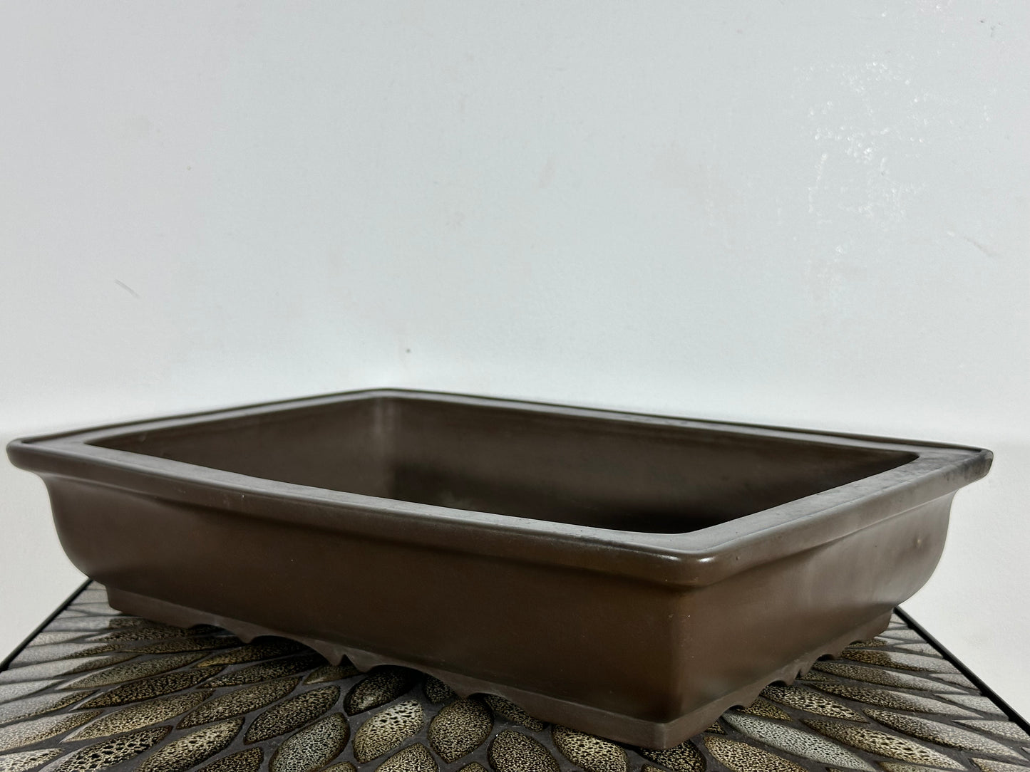 Preowned Vintage Japanese Tokoname Rectangular Bonsai Pot Yamaaki - 15.25” By 10.75”