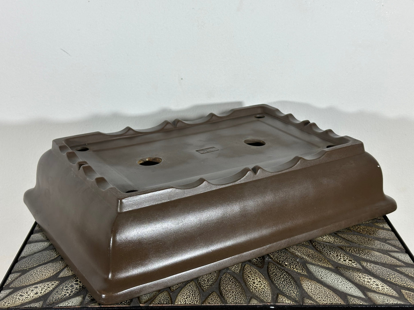 Preowned Vintage Japanese Tokoname Rectangular Bonsai Pot Yamaaki - 15.25” By 10.75”