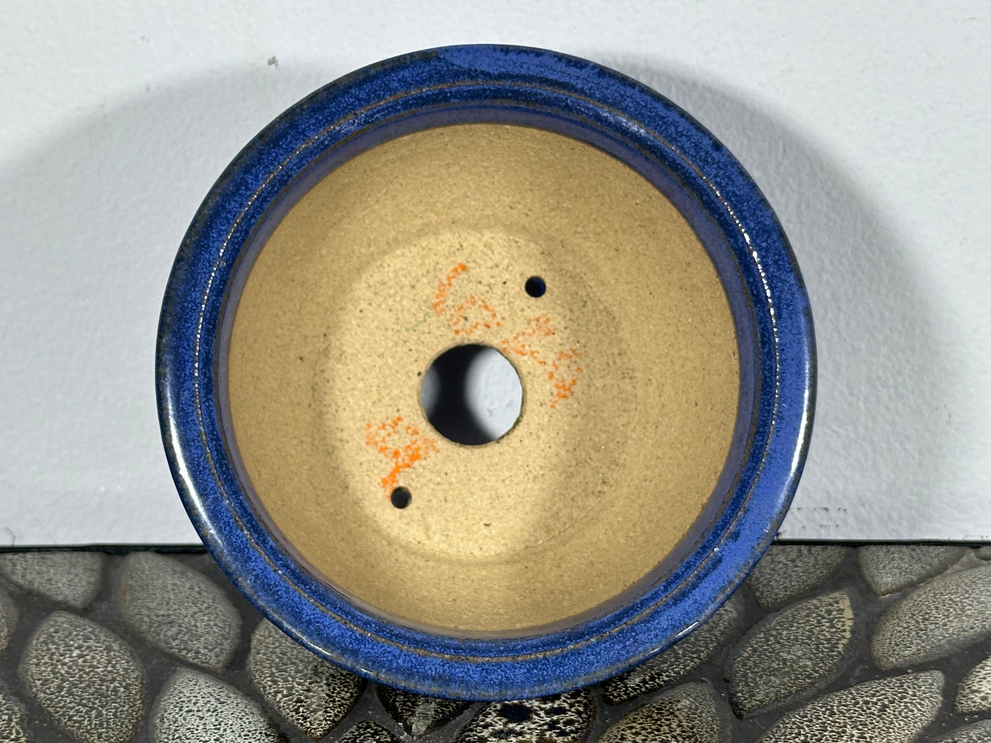 New Japanese Tokoname Round Glazed Bonsai Pot Katu - 5” By 2.75”